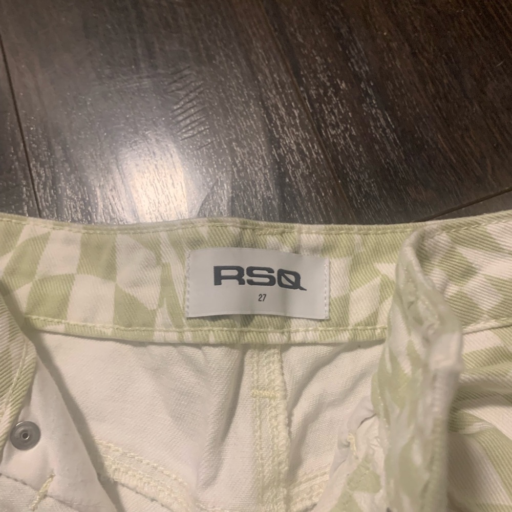 SAINT PATRICKS DAY PANTS 
RSQ Green and White Checkered Boot Cut Pants